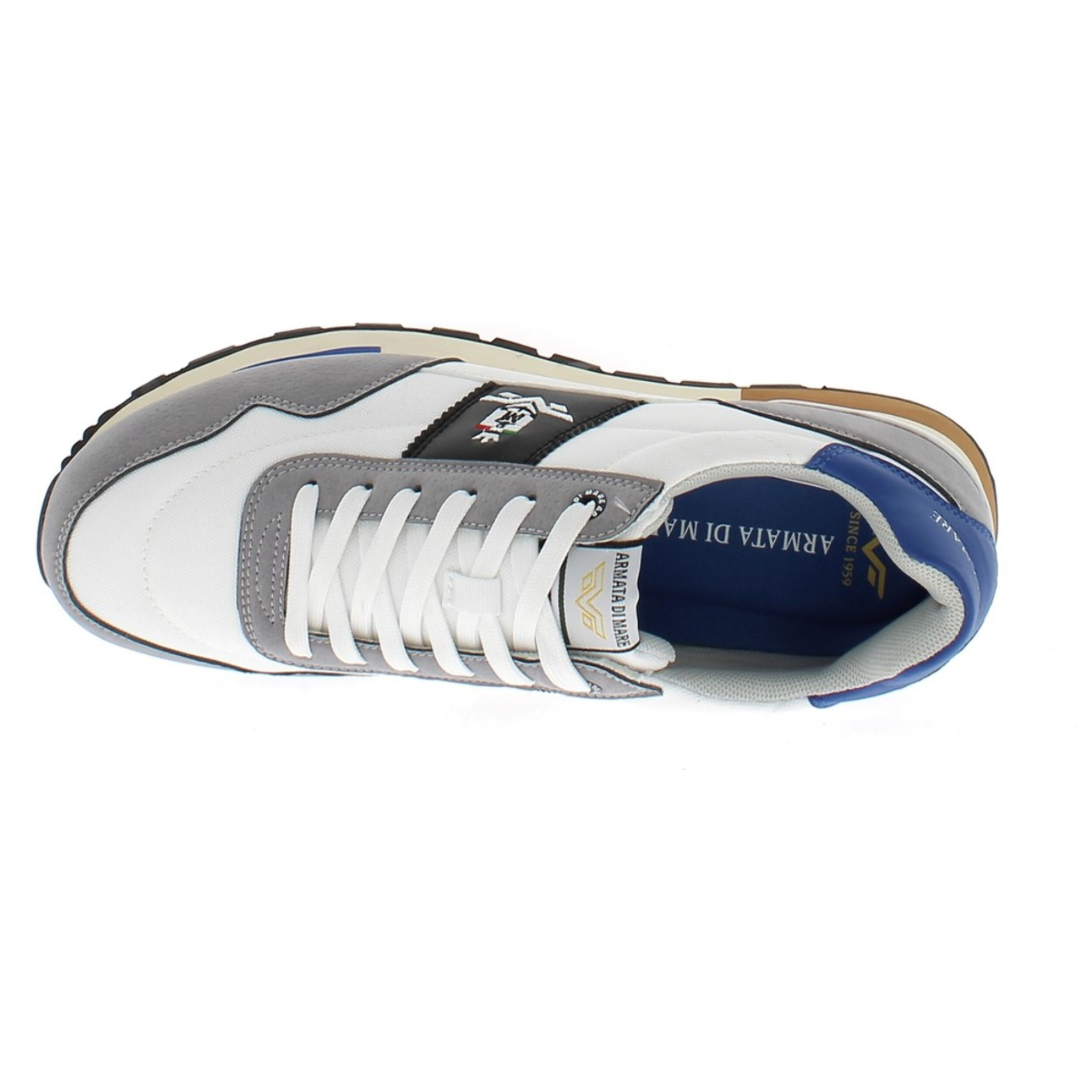 Armata di Mare Scarpe Uomo Sneakers Vintage Running con Soletta Rimovibile in Memory Foam AMU S25N715 Off White