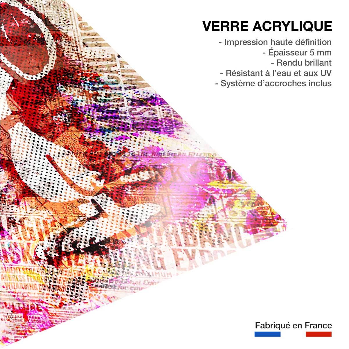 Tableau pop art snoopy graff  Tableau plexiglas