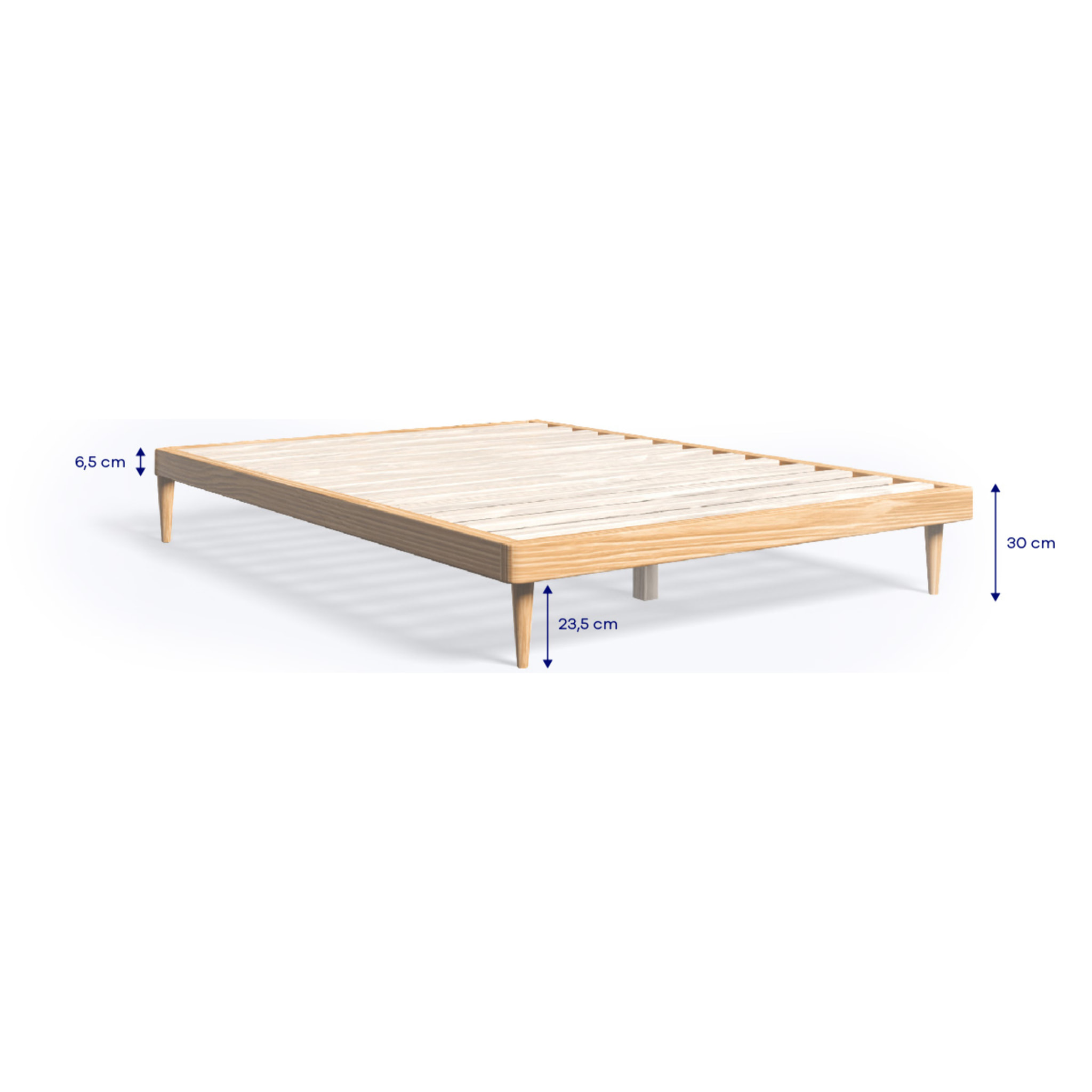 Sommier bois clair Alba finition chêne sommier inclus - Hypnia