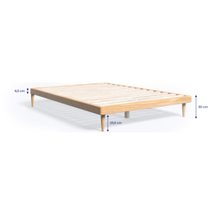 Sommier bois clair Alba finition chêne sommier inclus - Hypnia