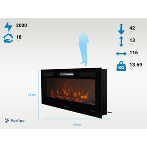 Chimenea panorámica insertable con salida de aire frontal CHE-650 PURLINE