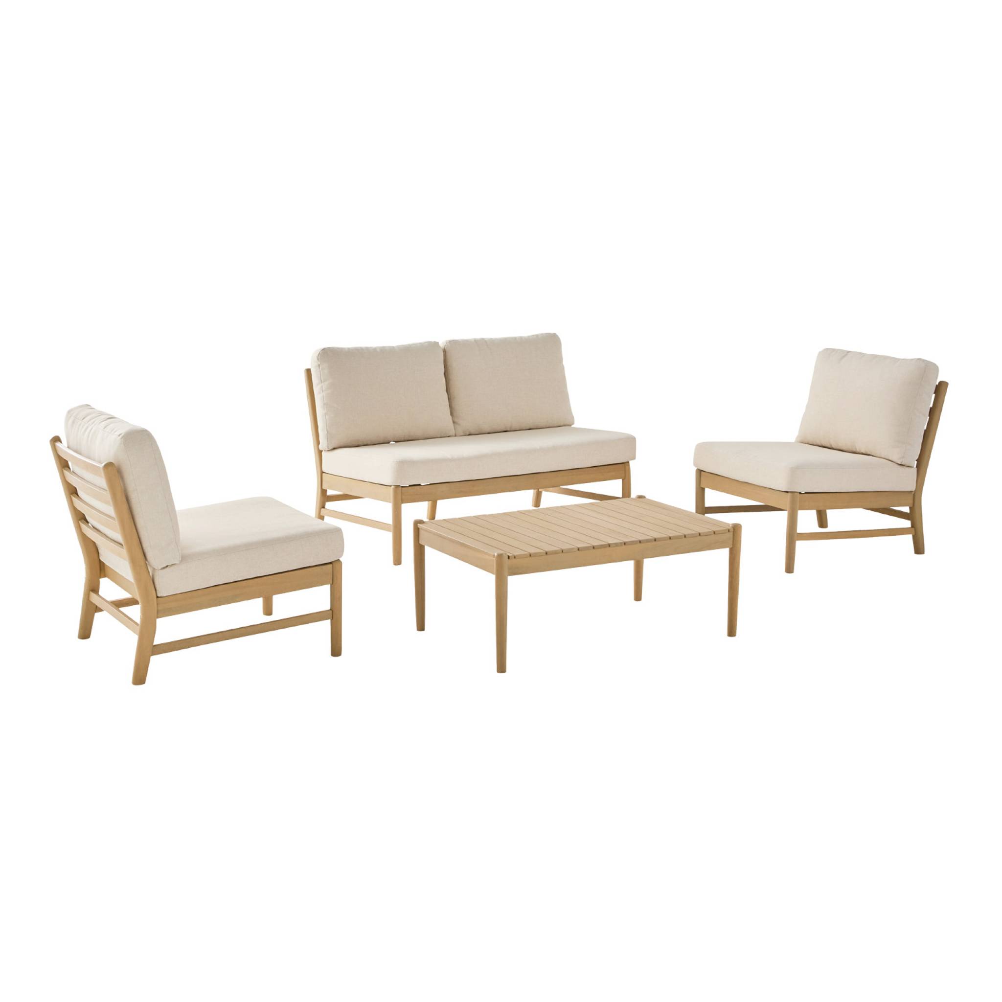 Salon de jardin bois d'acacia 4 places  LUNARI