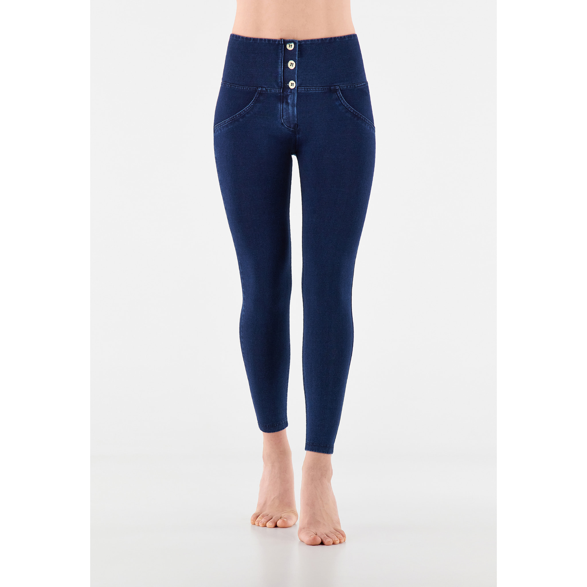 Jeggings push up WR.UP® 7/8 superskinny vita alta con bottoni