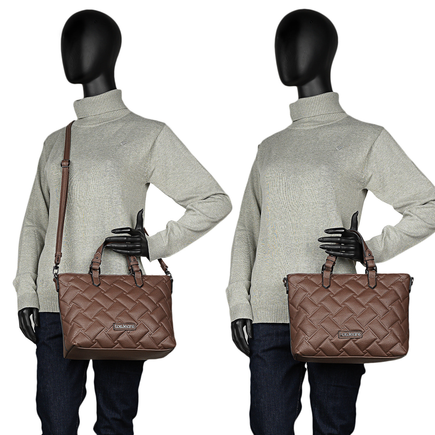 Bolso Shopper-Tote Lois Dewey Marron Oscuro