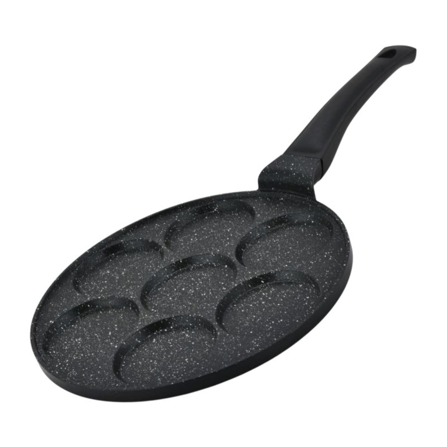 Poêle à crêpes et galettes avec revêtement en marbre 7 emplacements 26cm Herzberg HGCP267HO
