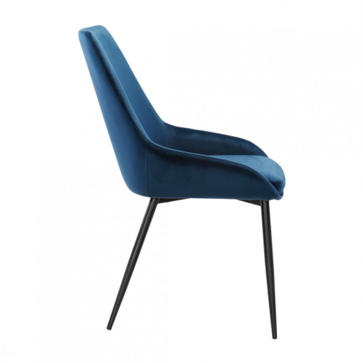 Chaise en velours avec piètement métal noir - MONDO