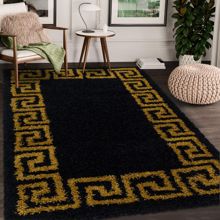 Tapis poils longs shaggy tissé motif simple BOLA