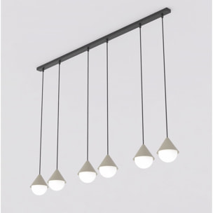 Lampada a sospensione Giro in acciaio nero e vetro
