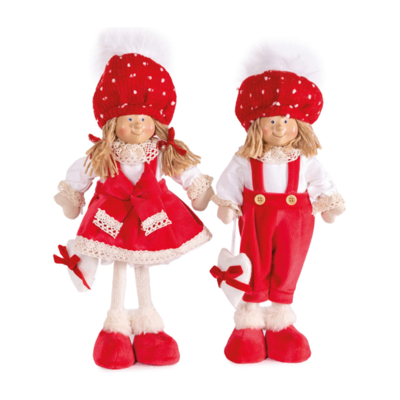 Set 2 Pupazzo Decorativo Natalizio Modello Gerarda