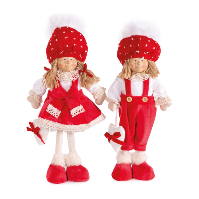 Set 2 Pupazzo Decorativo Natalizio Modello Gerarda