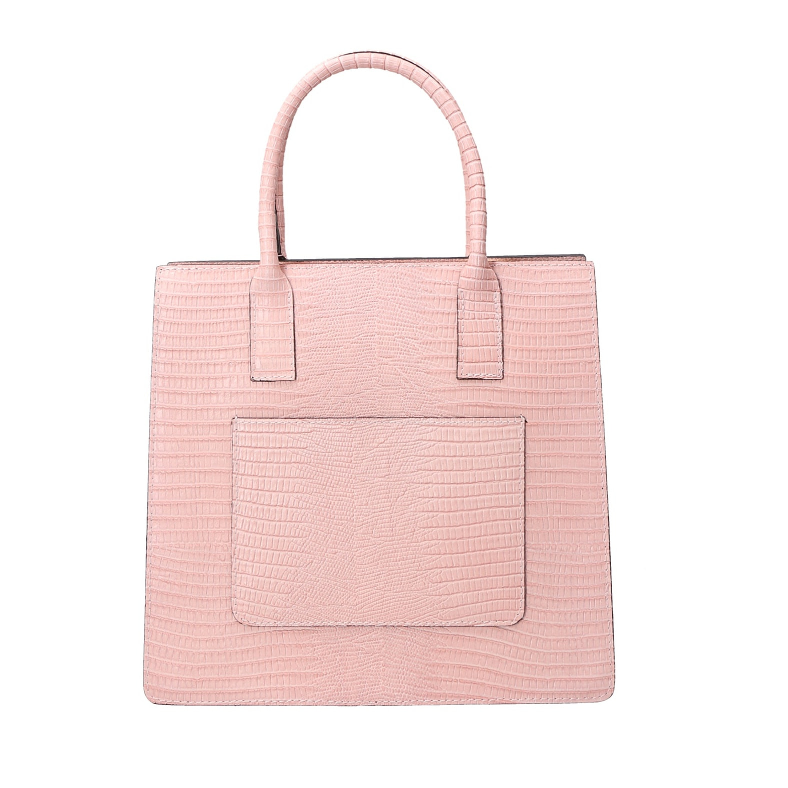 Borsa a mano da donna - Modello Giulia - Vera pelle effetto cocco - 30.0 x 28.0 x 10.0 cm