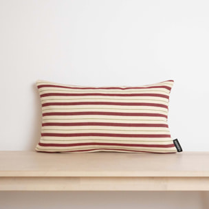 Housse de coussin jacquard 30x50 cm Rayures Cerises