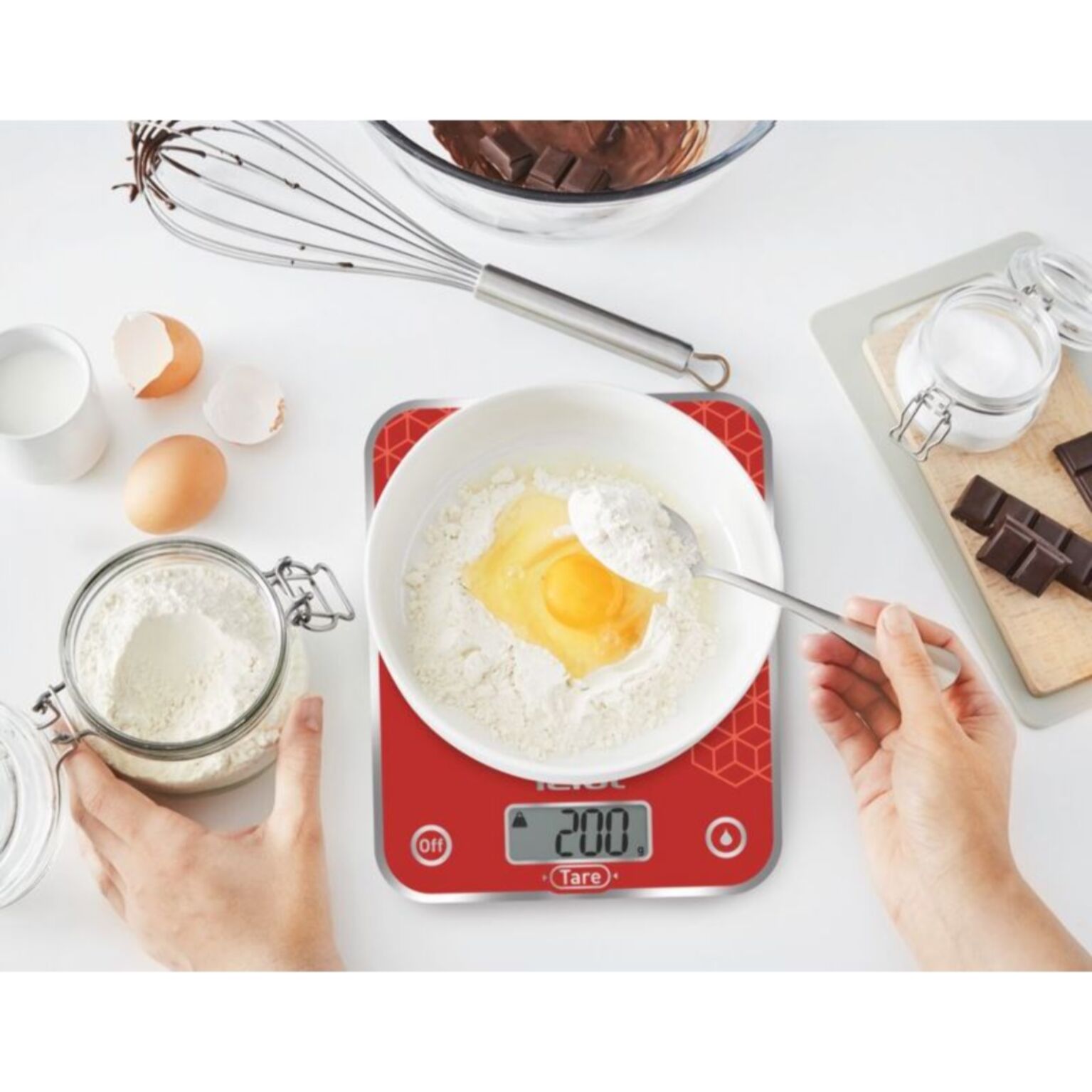 Balance de cuisine TEFAL Optiss Graphic Rouge