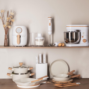 Sartén Grill Cuadrada 28x28cm en aluminio fojado en color Blanco