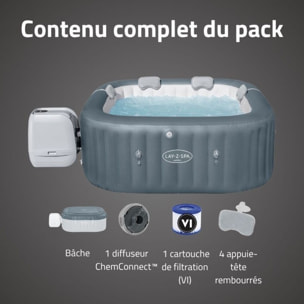 Bestway Spa gonflable carré Lay-Z-Spa Hawaii HydroJet Pro 4-6 personnes