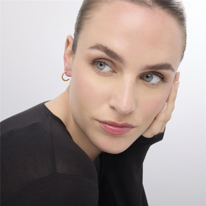 Pendientes acabado oro amarillo de 18k y Circonita Brillante