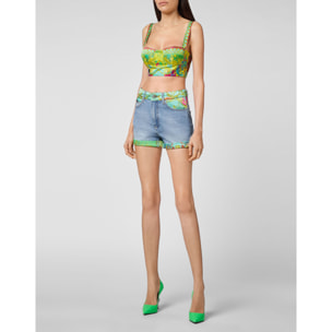 PHILIPP PLEIN Denim Shorts NEW BAROQUE