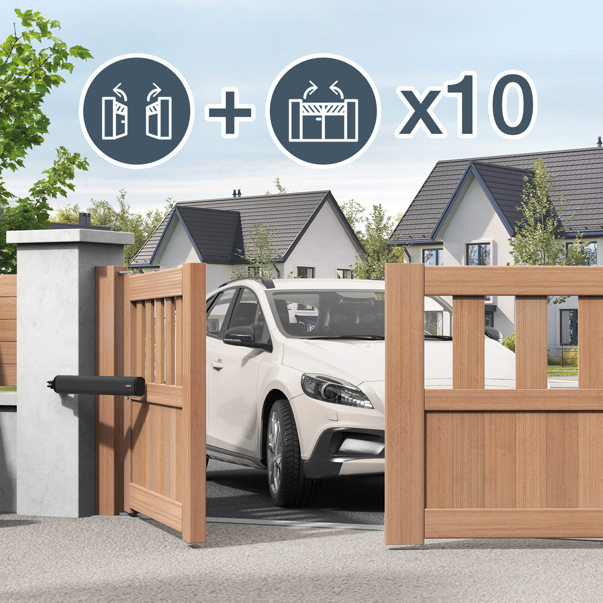 Motorisation pour portail à battants - Moteur à vérins  - Teha 410 - Avidsen - 114173