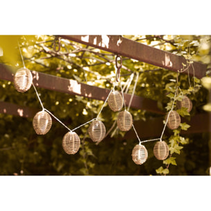 Filo luminoso LED Carlisle in polyrattan e metallo natural/nero — 180 cm