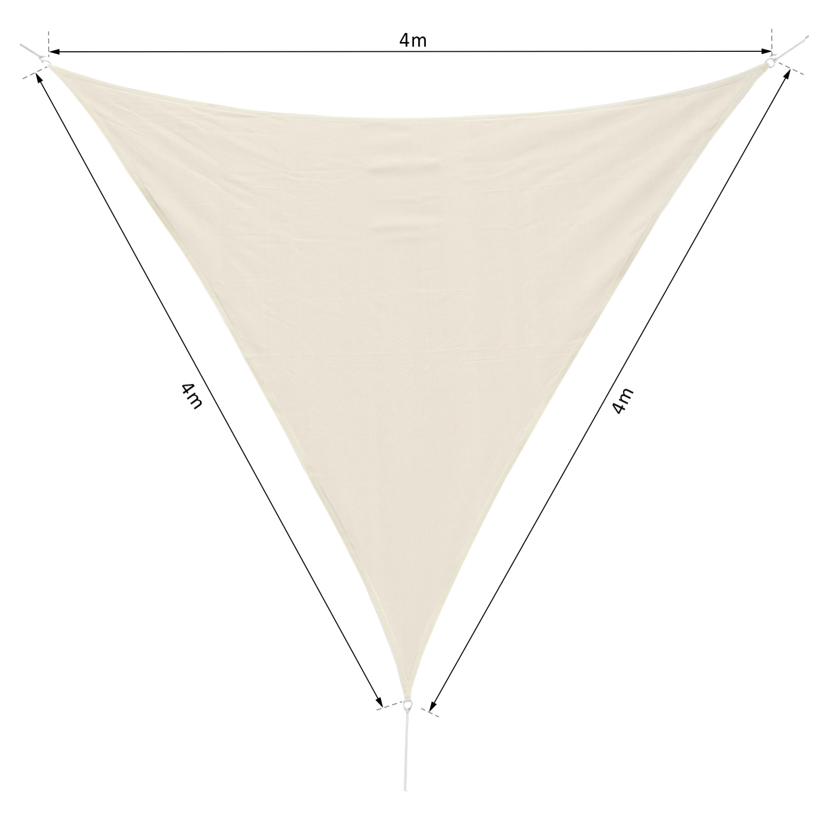 Toldo Vela Triangulo Sombrilla Parasol Terraza 4x4x4m Crema