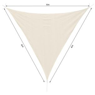 Toldo Vela Triangulo Sombrilla Parasol Terraza 4x4x4m Crema