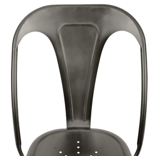 Lot de 2 chaises en métal gris - Indus