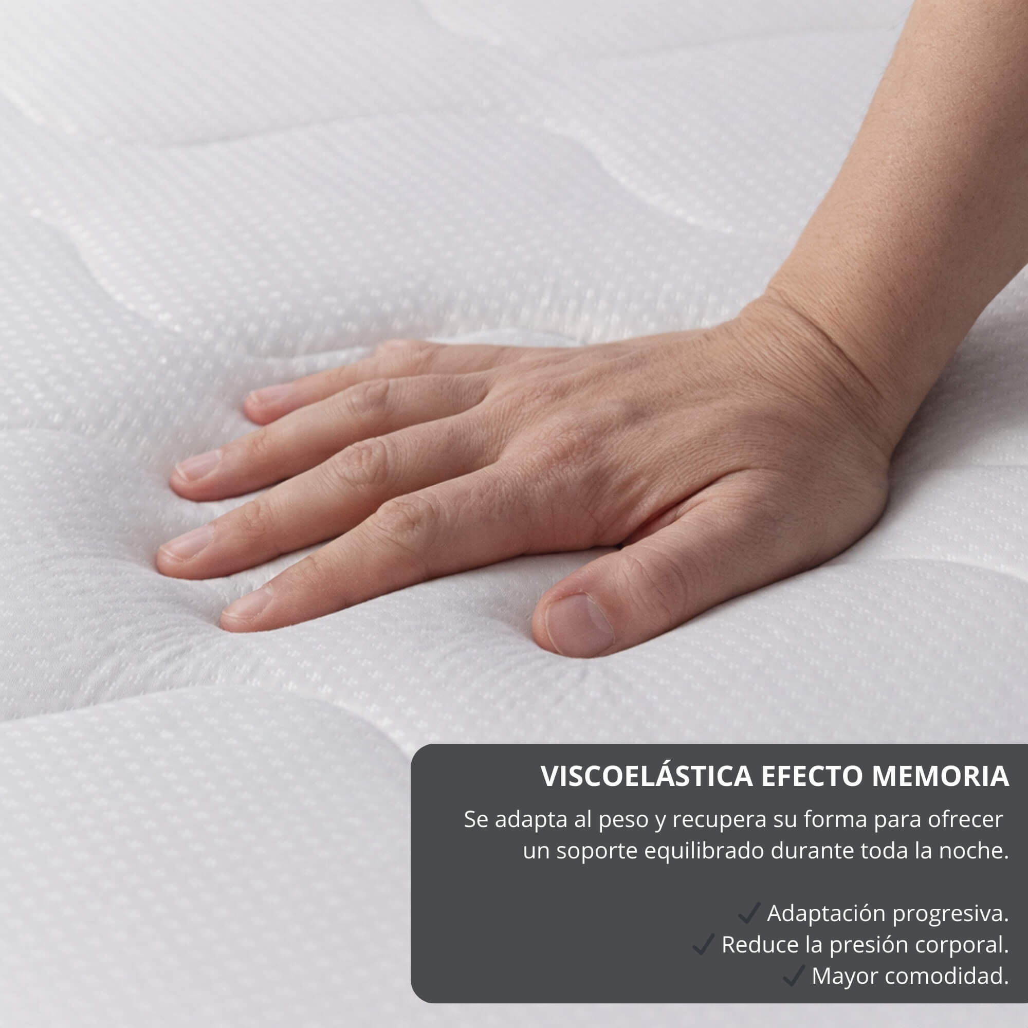 Colchón Viscoelástico - 20 cm de altura - Alta transpirabilidad - Firmeza Media - Breeze