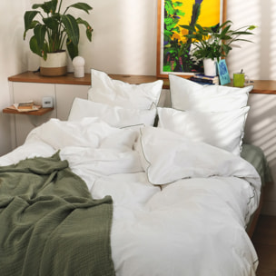 Housse de couette en percale de coton lavé, DOUCEUR LAVÉE