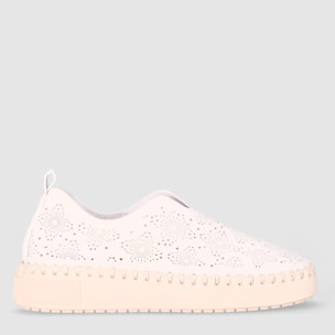 Zapatos de Piel Sintética - Beig - Tacón: 4 cm