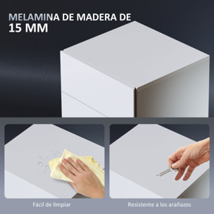 Mesita de Noche con Tira de Luz LED Multicolor Variable Mesa Auxiliar con 3 Cajones Estilo Moderno Mesilla de Noche para Dormitorio Salón 40x35x60 cm Blanco Brillo