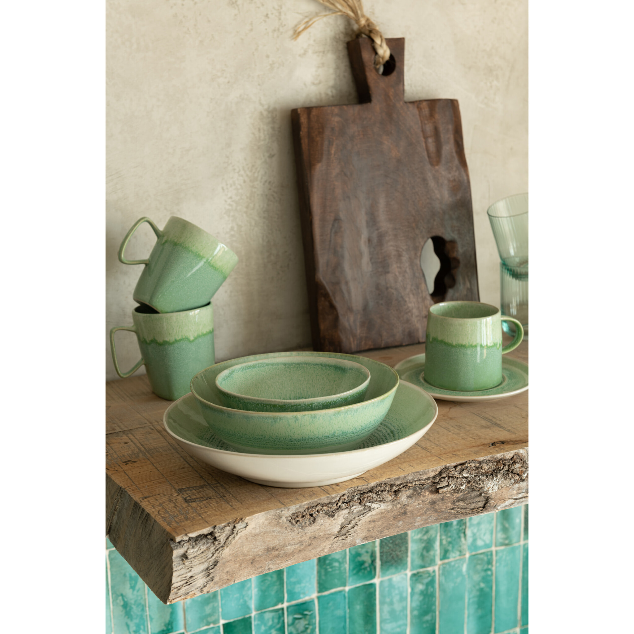 J-Line tasse Lara - porcelaine - vert