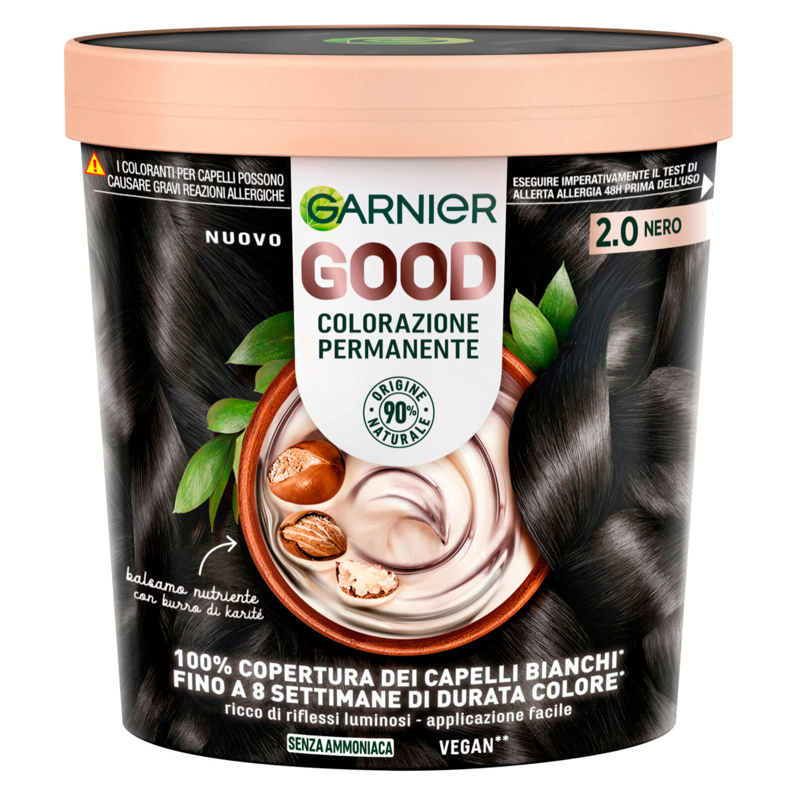 Tinta Capelli 2.0 Nero Colorazione Permanente Good Senza Ammoniaca con Balsamo Nutriente