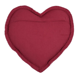 Coussin coeur esprit chalet traditionnel - Rouge
