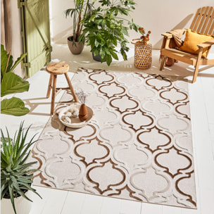 Tapis Loopin 329 beige - Motif en relief - Indoor & Outdoor