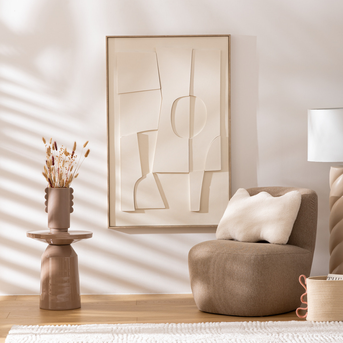 Déco murale 3D Yelena blanc 116x75cm