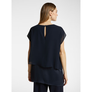 Elena Mirò - Blusa con superposición - Azul