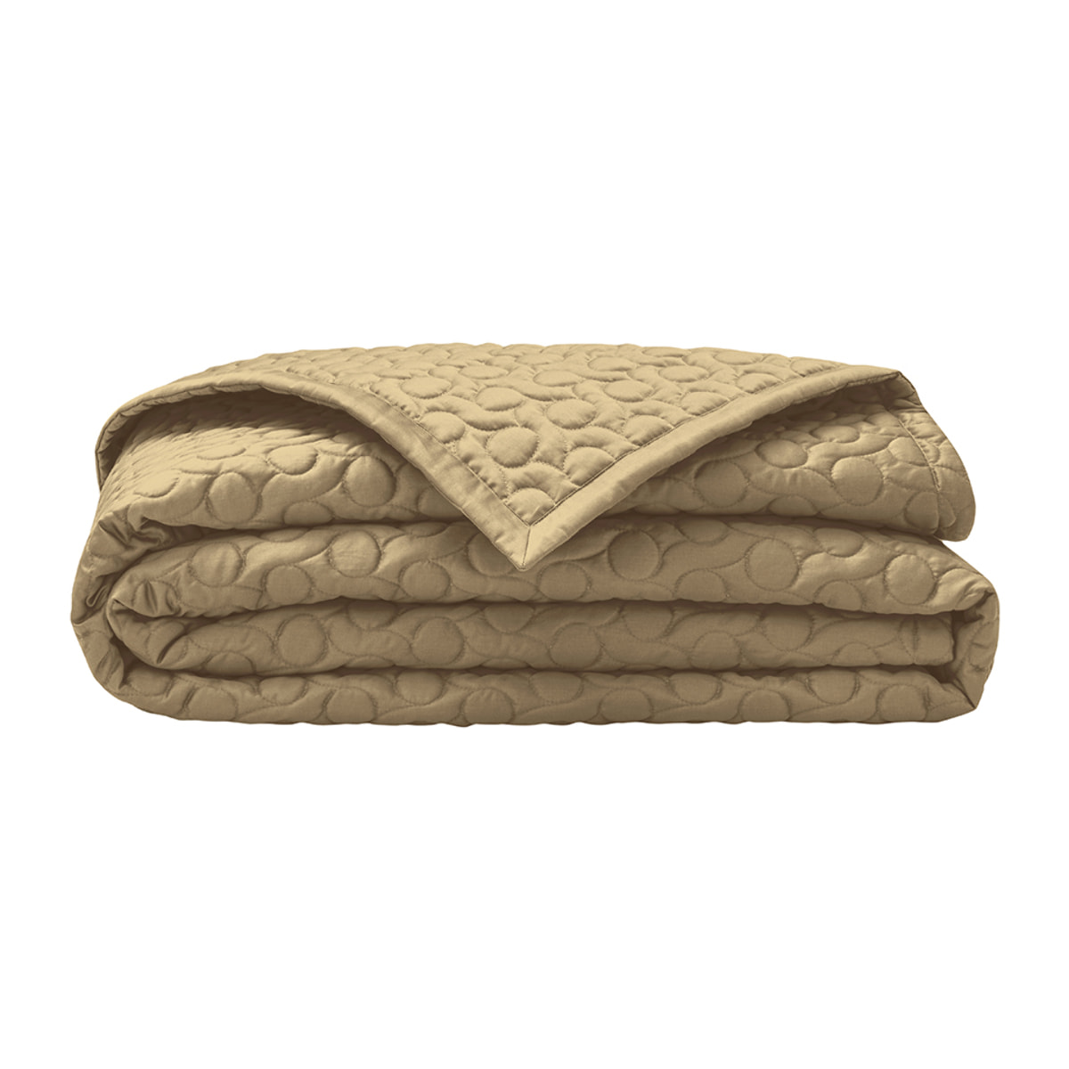 Couvre lit matelassé en satin de coton bio, POÉSIE, Jaune Desert