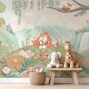 Papier peint renard chambre enfant Intissé