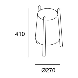 LEDS C4 Woody - Lámpara de Mesa E27 Madera Clara Natural y Textil Blanco