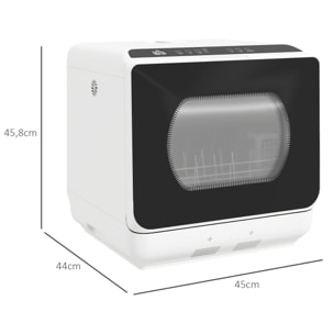 Lavavajillas de Encimera Lavavajillas Pequeño con 5+1 Programas Depósito de Agua de 6L Dos Modos de Suministro de Agua ECO Pantalla LED para Cocina Apartamentos