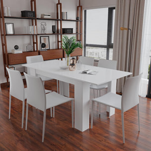 Tavolo da Pranzo Allungabile Estensibile Fino a 190 cm Tavolino Per 6 Persone Salotto Soggiorno Salone Design Moderno 190 x 78 x 90 cm Bianco
