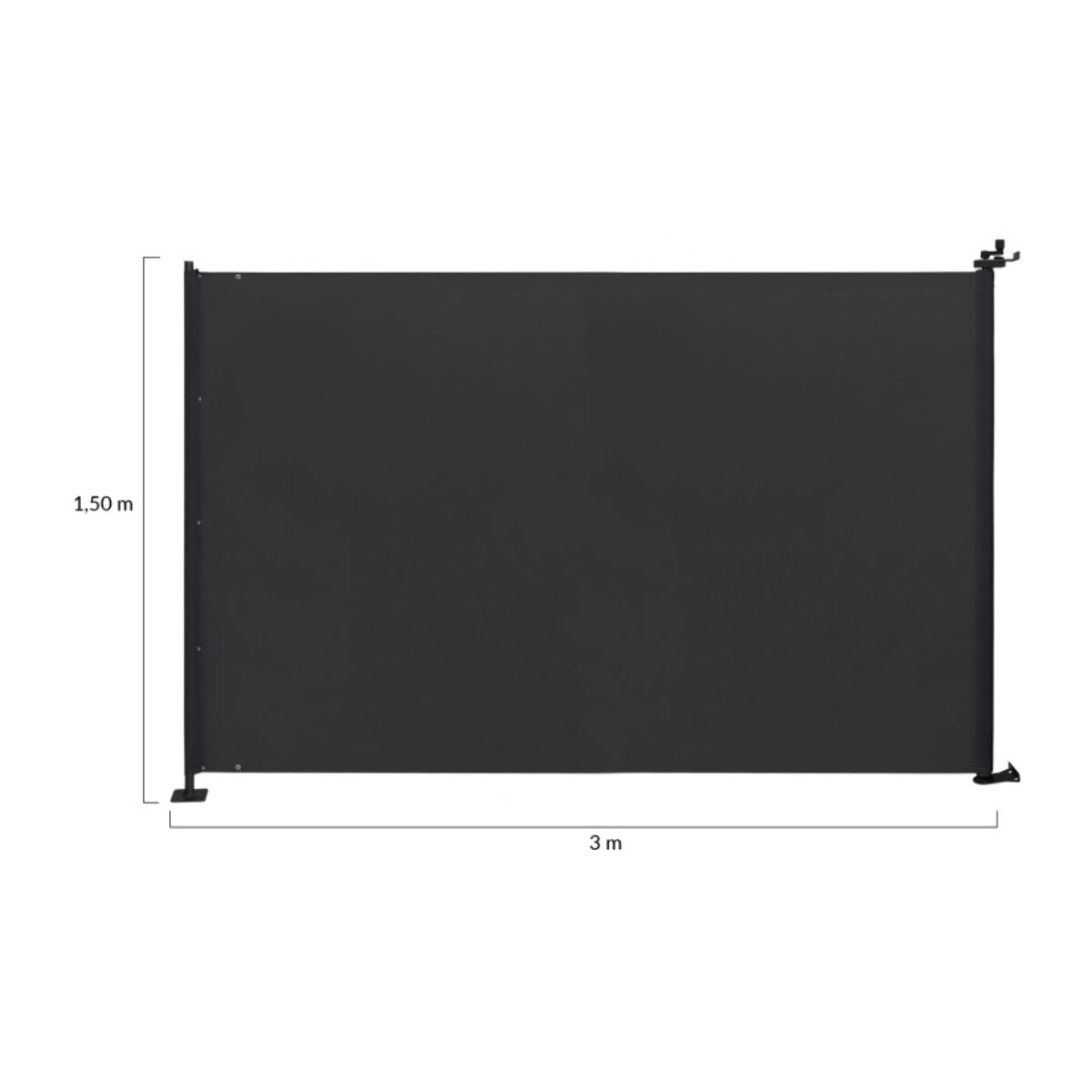 Paravent rétractable premium gris anthracite - Gris anthracite