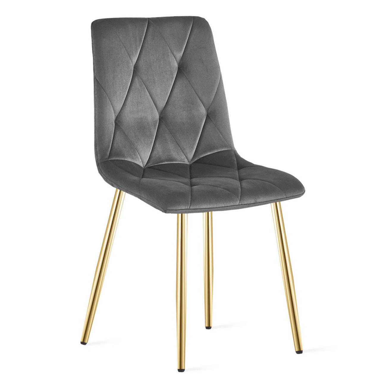 Sedia Libra in velluto grigio scuro con gambe dorate