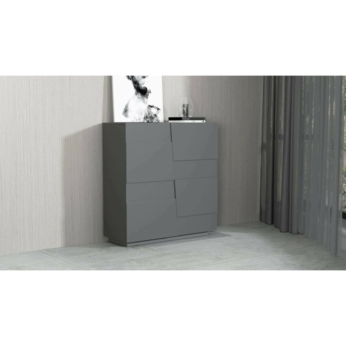 Armadio multiuso 2 ante Aulla, Mobile multifunzione, Armadietto a 2 ante, 120x44h126 cm, Antracite