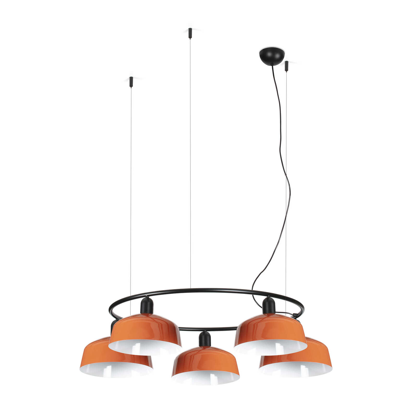 TATAWIN M metallo 5L Lampada sospensione circolare arancione rossastro