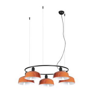 TATAWIN M metallo 5L Lampada sospensione circolare arancione rossastro