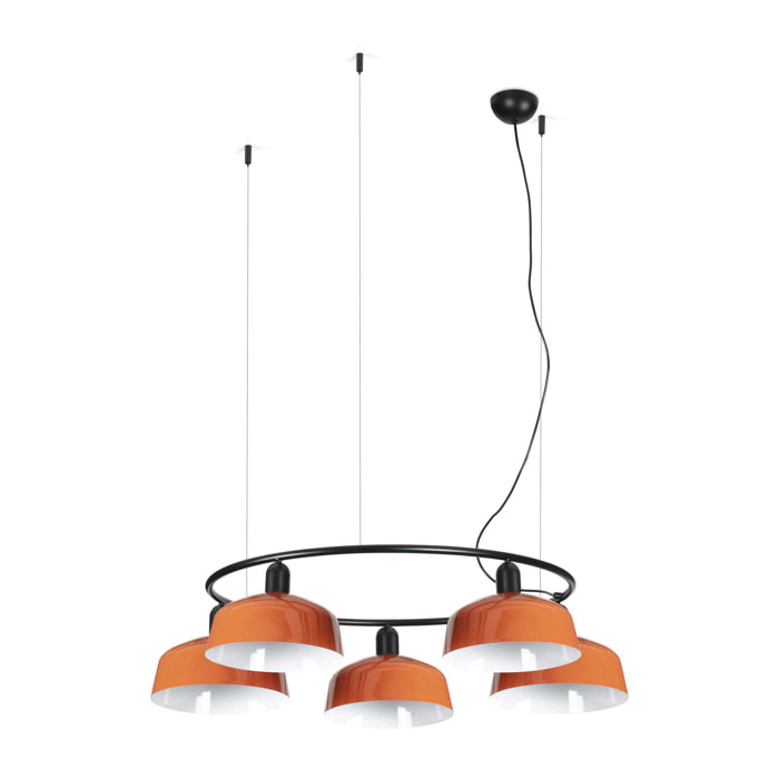TATAWIN M metallo 5L Lampada sospensione circolare arancione rossastro