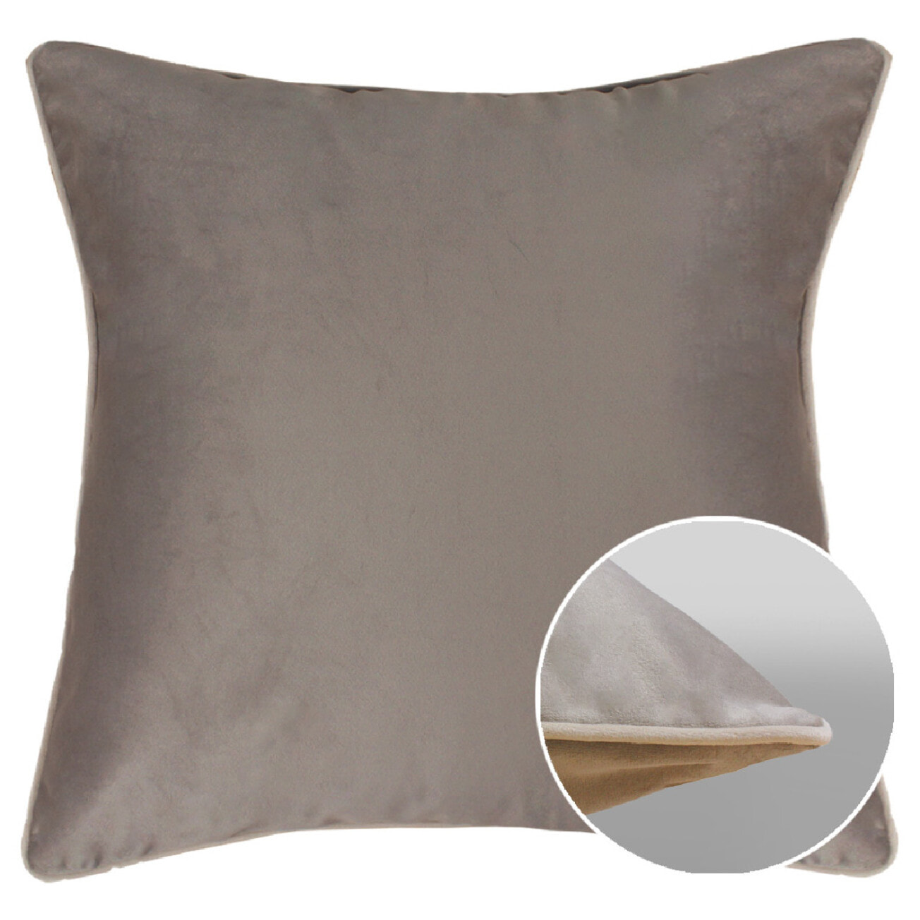 Housse de coussin Velours uni taupe-latte