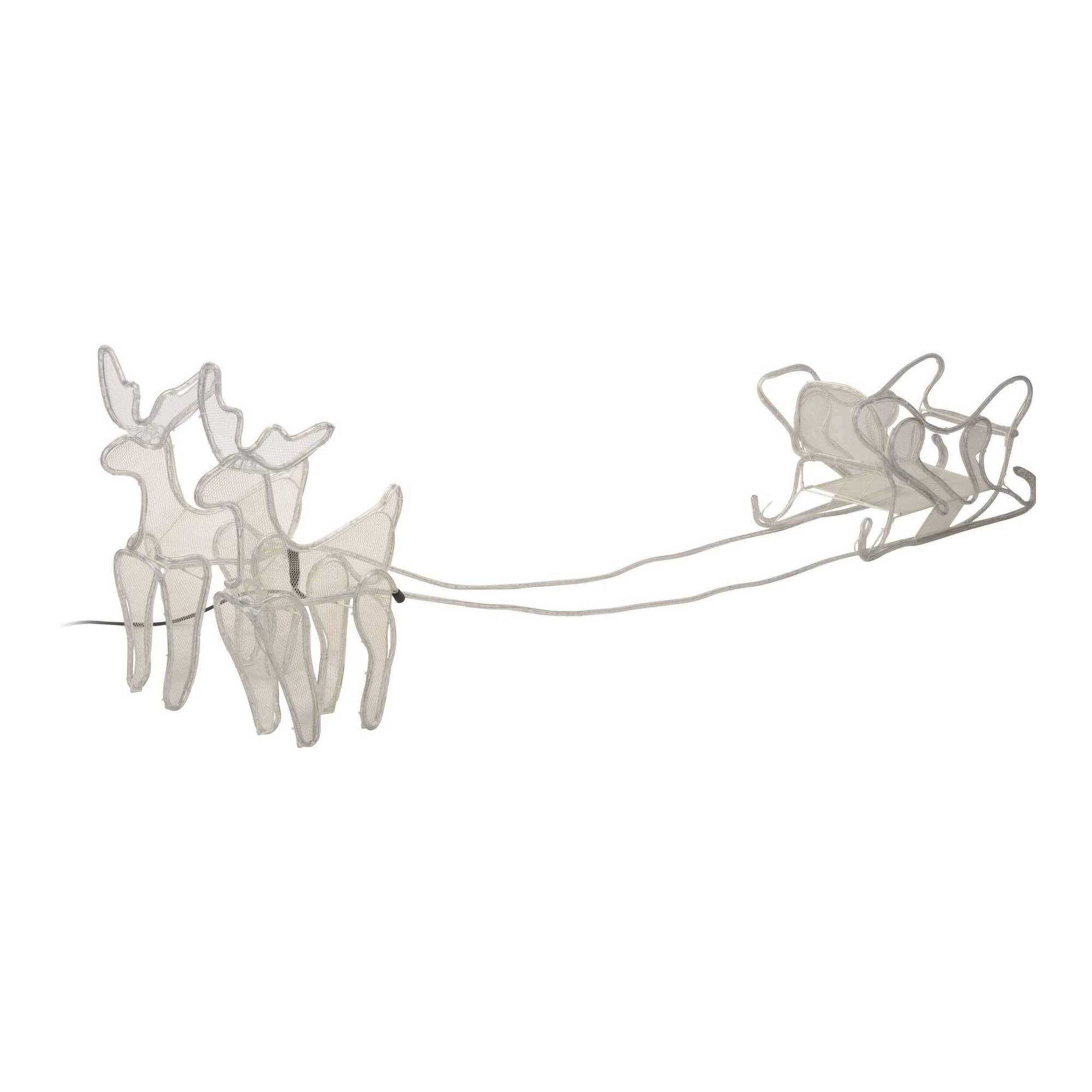 decoración led navideña de renos con trineo