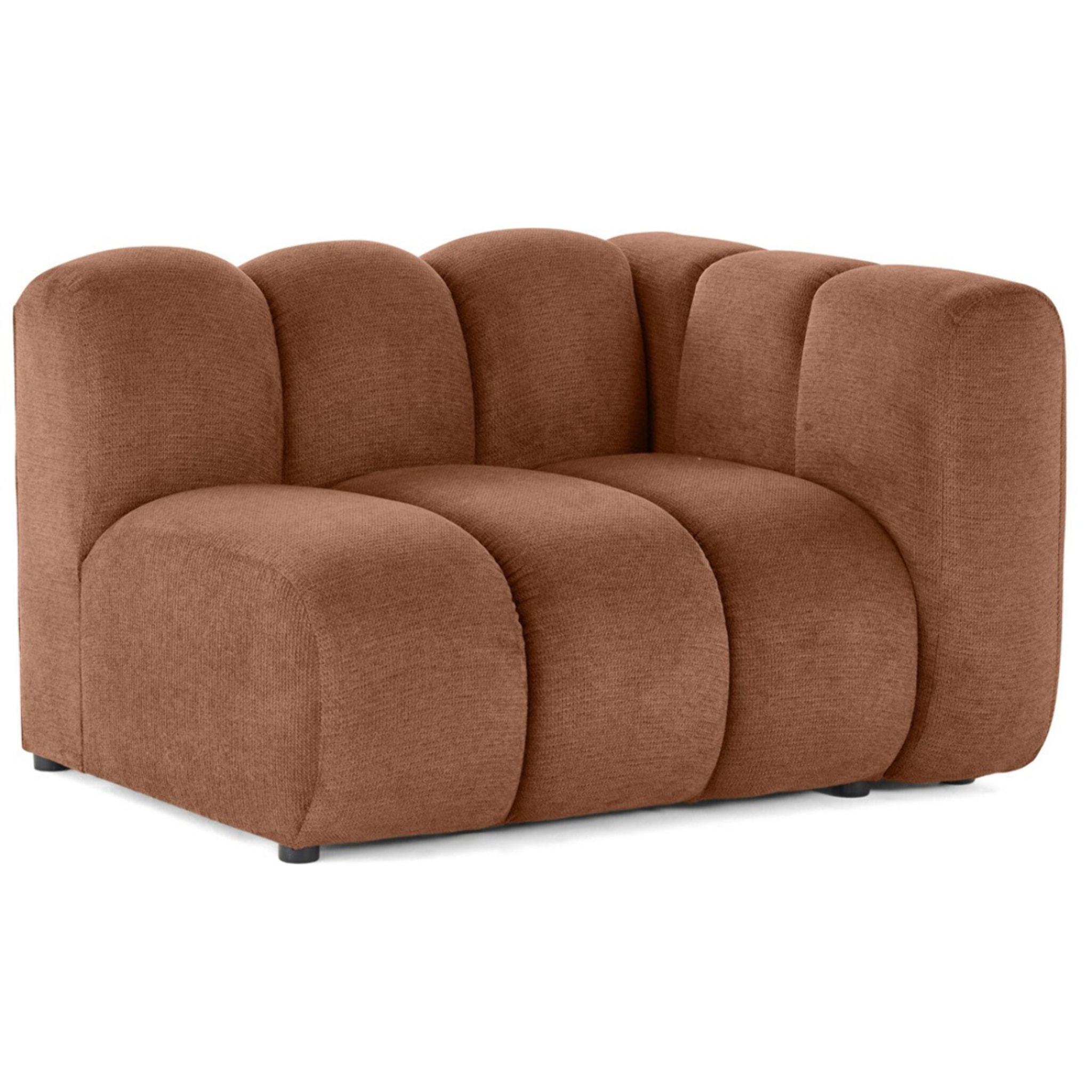 Debbie - module d'assise droit en tissu texturé - Terracotta